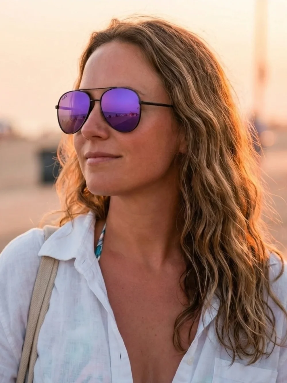 Purple Aviator Sunglasses for Women